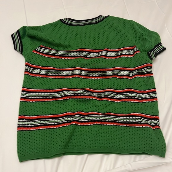 Rag & Bone Green Striped Short Sleeve Darcie Mesh SIZE SP (model in diff color) - Picture 2 of 4
